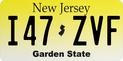 NJ license plate I47ZVF