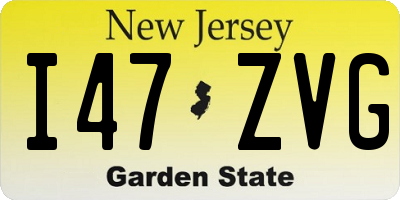 NJ license plate I47ZVG