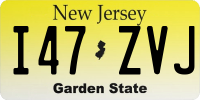 NJ license plate I47ZVJ