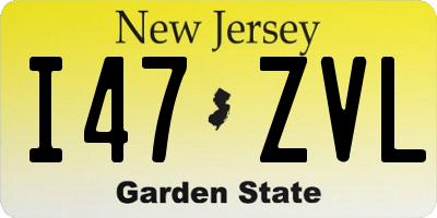 NJ license plate I47ZVL