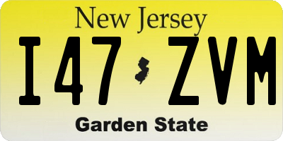 NJ license plate I47ZVM