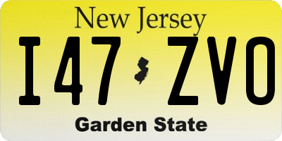 NJ license plate I47ZVO