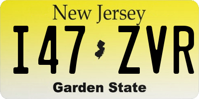 NJ license plate I47ZVR