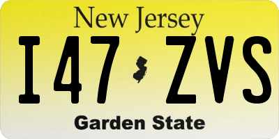 NJ license plate I47ZVS