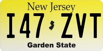NJ license plate I47ZVT