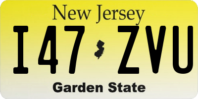 NJ license plate I47ZVU