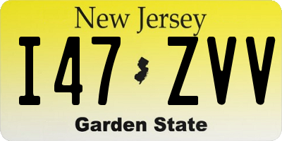 NJ license plate I47ZVV