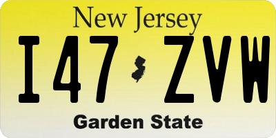 NJ license plate I47ZVW