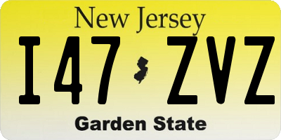 NJ license plate I47ZVZ