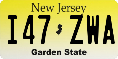 NJ license plate I47ZWA