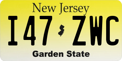 NJ license plate I47ZWC