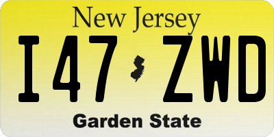 NJ license plate I47ZWD