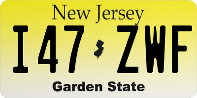 NJ license plate I47ZWF
