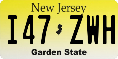 NJ license plate I47ZWH