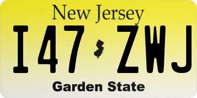NJ license plate I47ZWJ