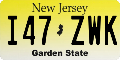 NJ license plate I47ZWK