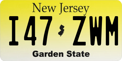 NJ license plate I47ZWM