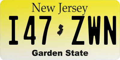 NJ license plate I47ZWN