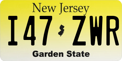 NJ license plate I47ZWR