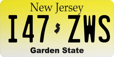 NJ license plate I47ZWS