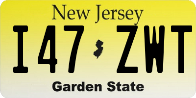 NJ license plate I47ZWT
