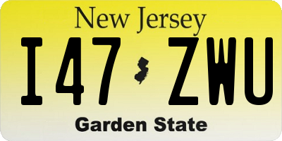 NJ license plate I47ZWU