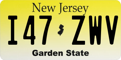 NJ license plate I47ZWV