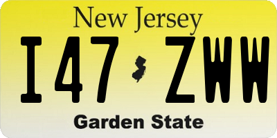 NJ license plate I47ZWW