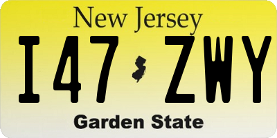 NJ license plate I47ZWY