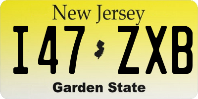 NJ license plate I47ZXB