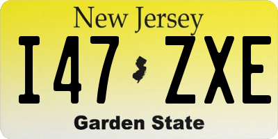 NJ license plate I47ZXE