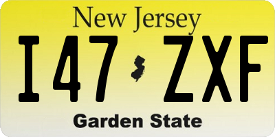 NJ license plate I47ZXF