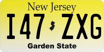 NJ license plate I47ZXG