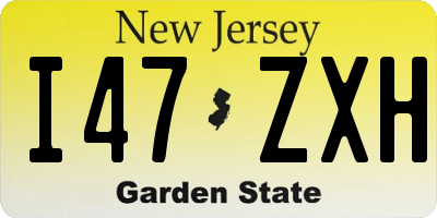 NJ license plate I47ZXH