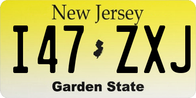 NJ license plate I47ZXJ