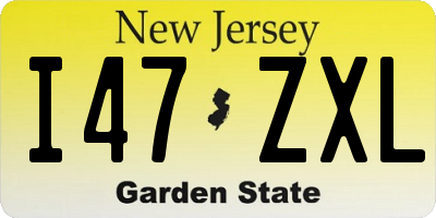 NJ license plate I47ZXL