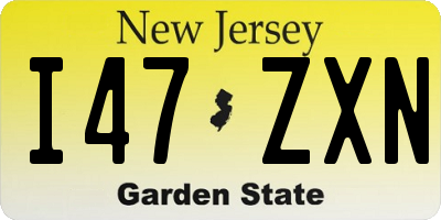 NJ license plate I47ZXN