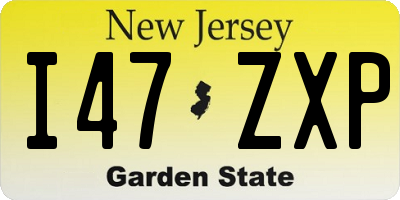 NJ license plate I47ZXP