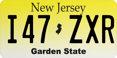 NJ license plate I47ZXR