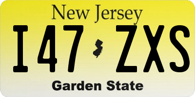 NJ license plate I47ZXS