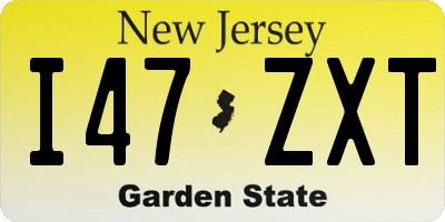 NJ license plate I47ZXT