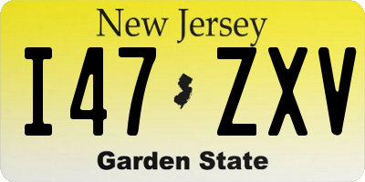 NJ license plate I47ZXV