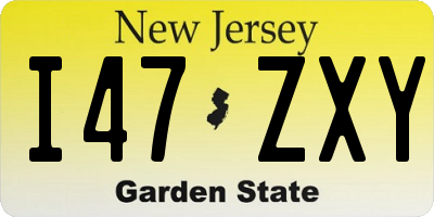 NJ license plate I47ZXY