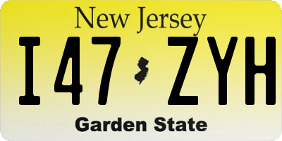 NJ license plate I47ZYH