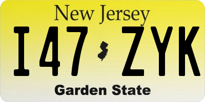 NJ license plate I47ZYK