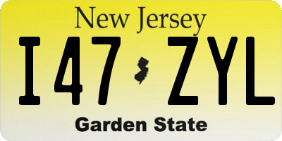 NJ license plate I47ZYL