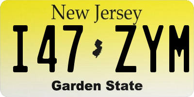 NJ license plate I47ZYM