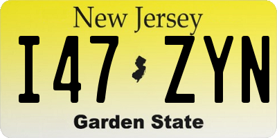 NJ license plate I47ZYN