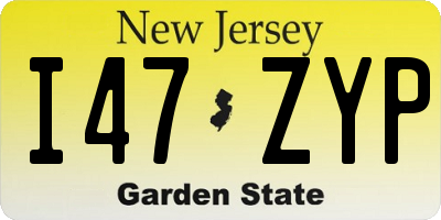 NJ license plate I47ZYP