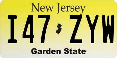 NJ license plate I47ZYW